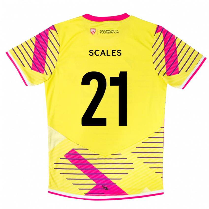 ילדים אלפי מארלו סקיילס #21 ורוד צהוב חולצת שוער 2025/26 חולצה קצרה