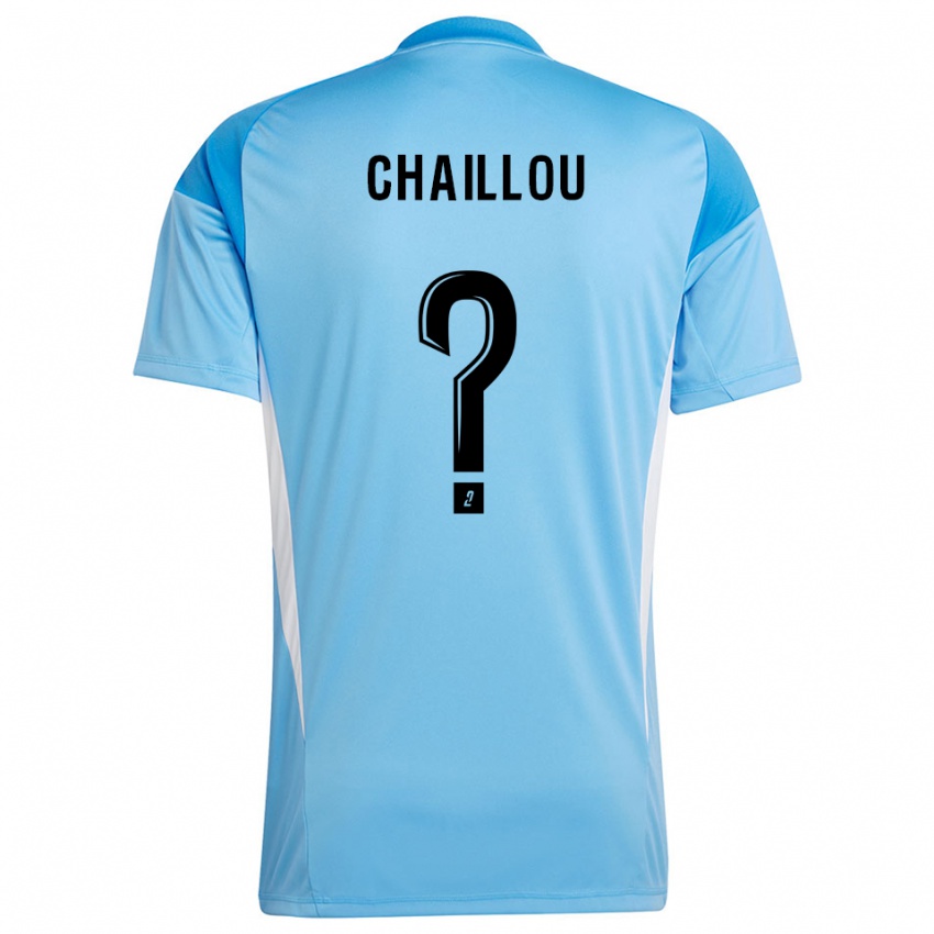 ילדים Victor Chaillou #0 לבן כחול שמיים חולצת שוער 2025/26 חולצה קצרה