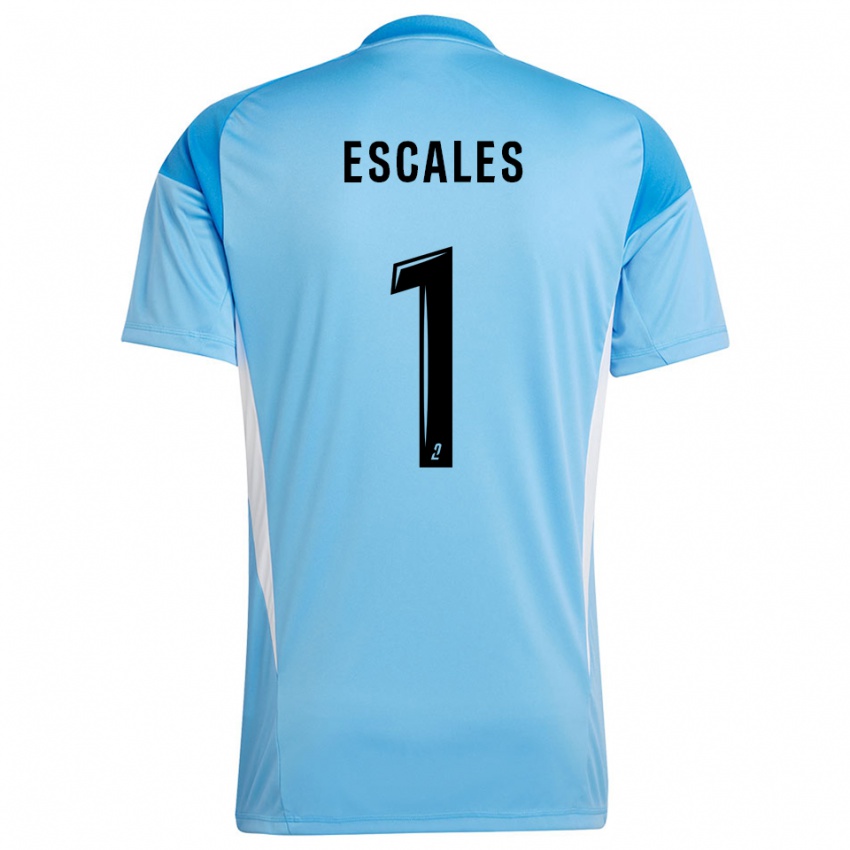 ילדים פלוריאן אסקלס #1 לבן כחול שמיים חולצת שוער 2025/26 חולצה קצרה