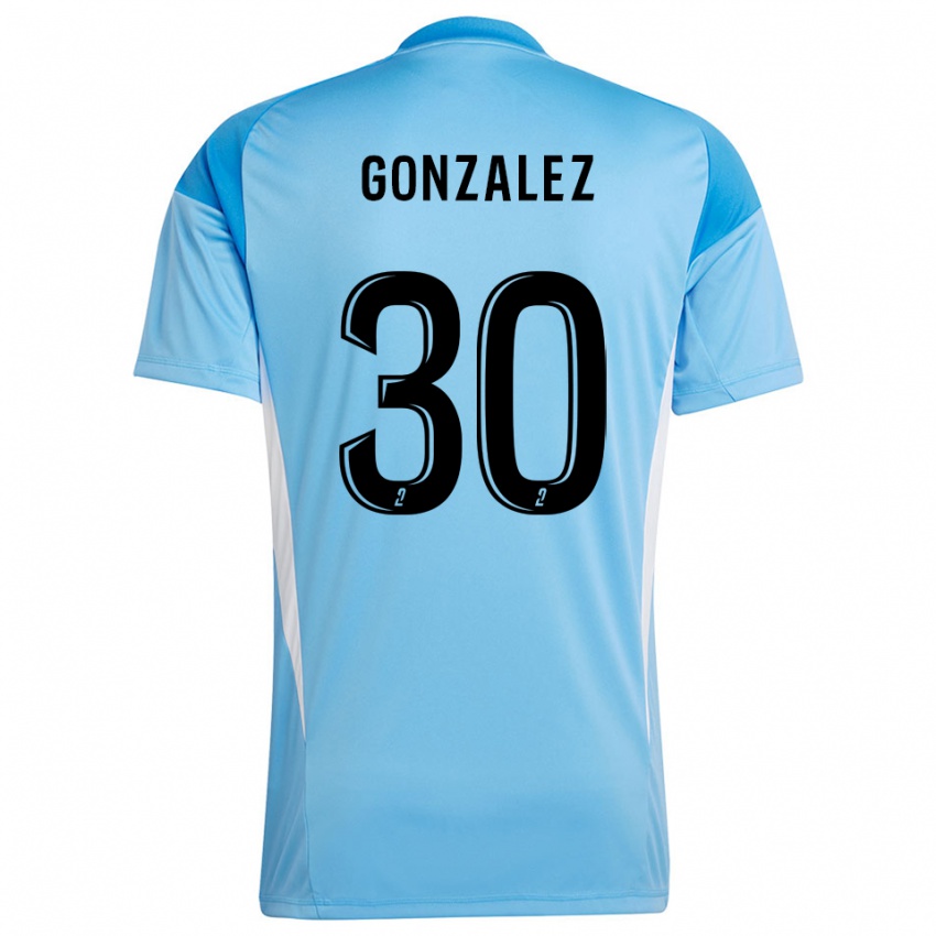 ילדים מתאו גונסאלס #30 לבן כחול שמיים חולצת שוער 2025/26 חולצה קצרה