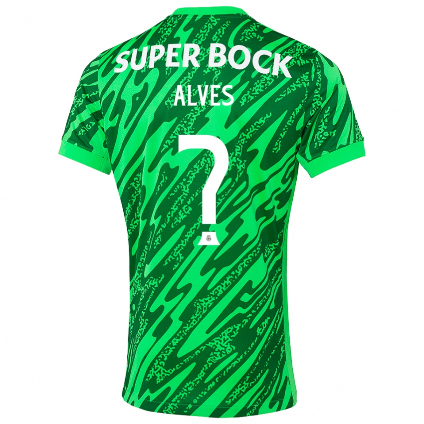 ילדים גילרמה אלבס #0 ירוק לבן חולצת שוער 2025/26 חולצה קצרה