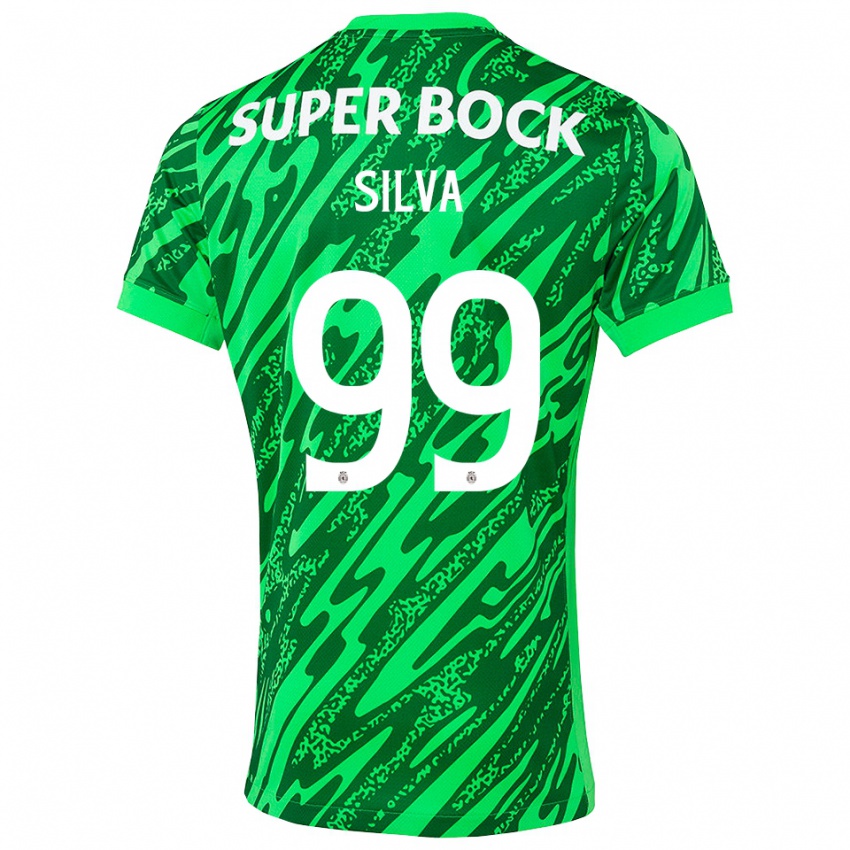 ילדים פרנסיסקו סילבה #99 ירוק לבן חולצת שוער 2025/26 חולצה קצרה