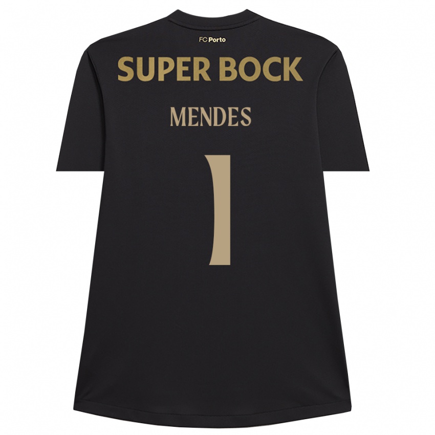ילדים Francisco Mendes #1 שחור חום חולצת שוער 2025/26 חולצה קצרה