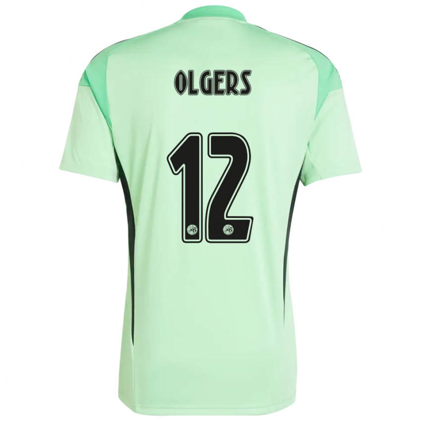 ילדים גוס אולגרס #12 ירוק בהיר שחור חולצת שוער 2025/26 חולצה קצרה
