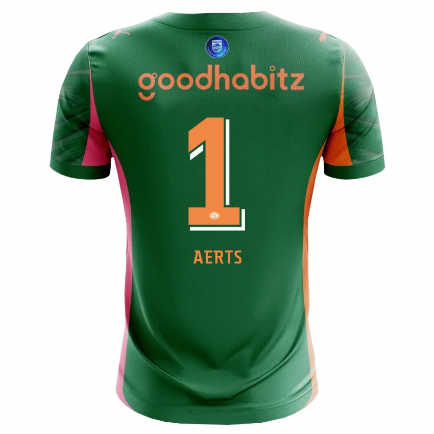 ילדים Kane Aerts #1 ירוק כתום חולצת שוער 2025/26 חולצה קצרה