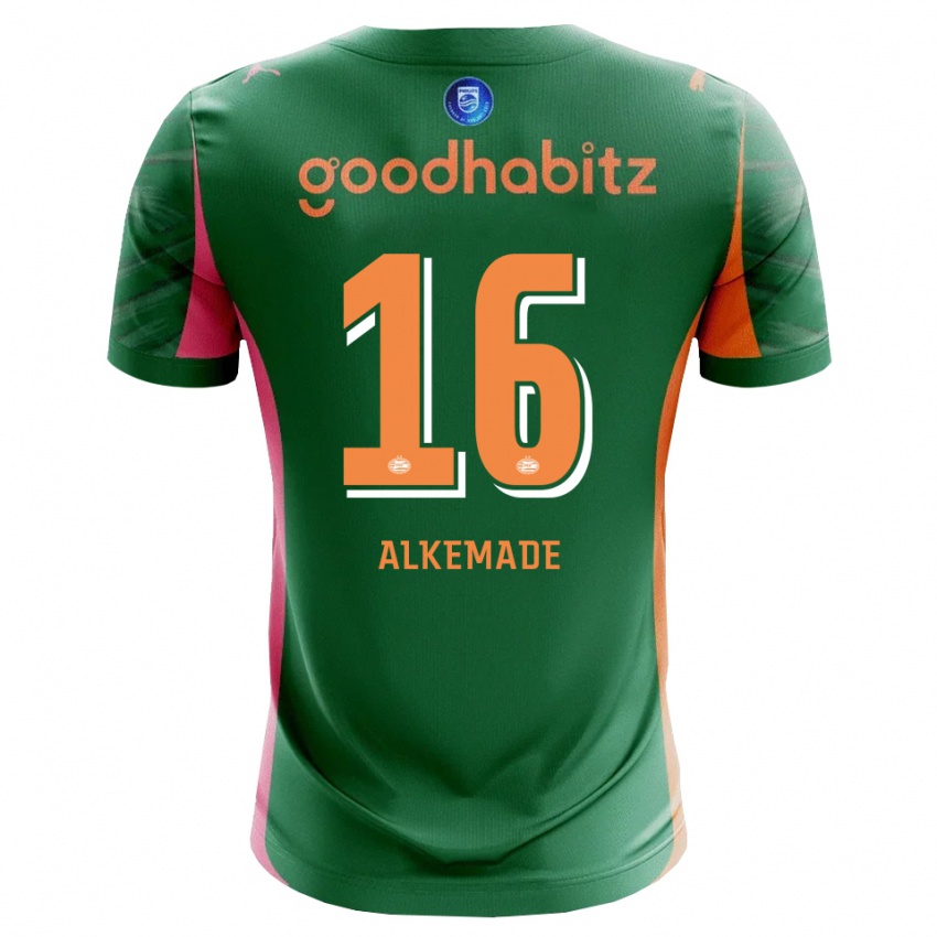 ילדים ליסאן אלקמאדה #16 ירוק כתום חולצת שוער 2025/26 חולצה קצרה