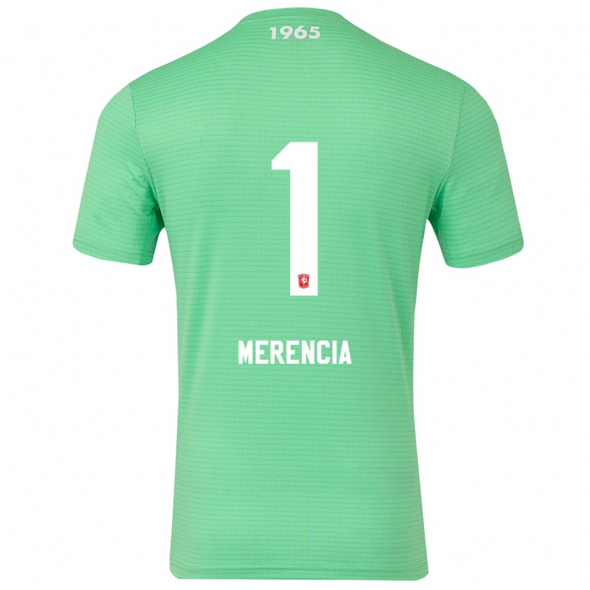 ילדים Leandro Merencia #1 ירוק בהיר לבן חולצת שוער 2025/26 חולצה קצרה