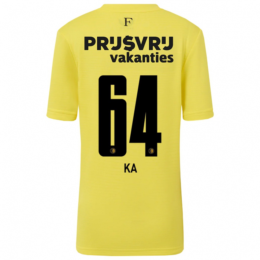 ילדים איסמעיל קה #64 צהוב שחור חולצת שוער 2025/26 חולצה קצרה