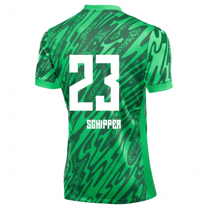 ילדים יור שיפר #23 ירוק לבן חולצת שוער 2025/26 חולצה קצרה