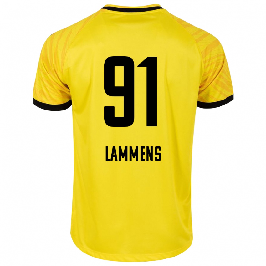 ילדים סנה למנס #91 צהוב שחור חולצת שוער 2025/26 חולצה קצרה