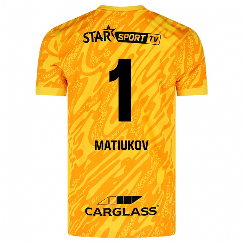 ילדים Platon Matiukov #1 כתום צהוב שחור חולצת שוער 2025/26 חולצה קצרה