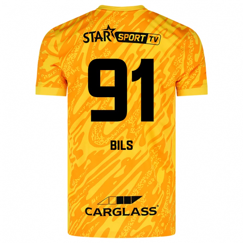 ילדים אליז בילס #91 כתום צהוב שחור חולצת שוער 2025/26 חולצה קצרה