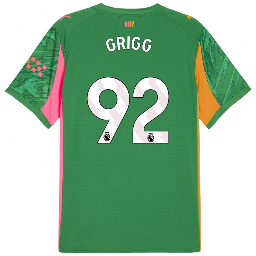 ילדים פינלי גריג #92 ירוק כתום חולצת שוער 2025/26 חולצה קצרה