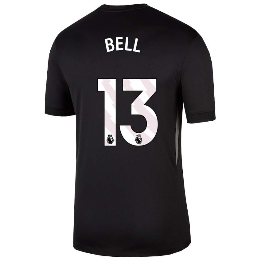 ילדים Toby Bell #13 שחור לבן חולצת שוער 2025/26 חולצה קצרה