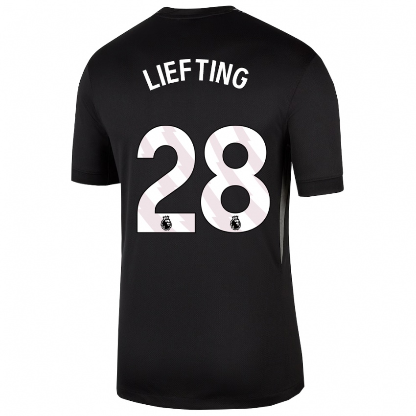 ילדים Femke Liefting #28 שחור לבן חולצת שוער 2025/26 חולצה קצרה