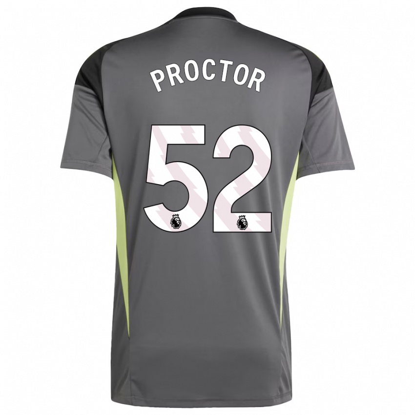 ילדים סאם פרוקטור #52 אפור כהה שחור חולצת שוער 2025/26 חולצה קצרה