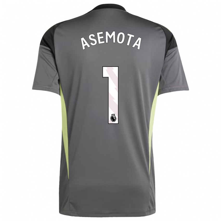 ילדים Owen Asemota #1 אפור כהה שחור חולצת שוער 2025/26 חולצה קצרה