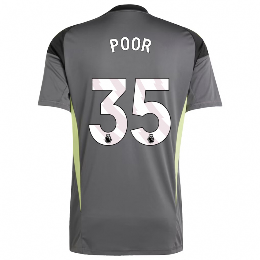 ילדים Sophia Poor #35 אפור כהה שחור חולצת שוער 2025/26 חולצה קצרה