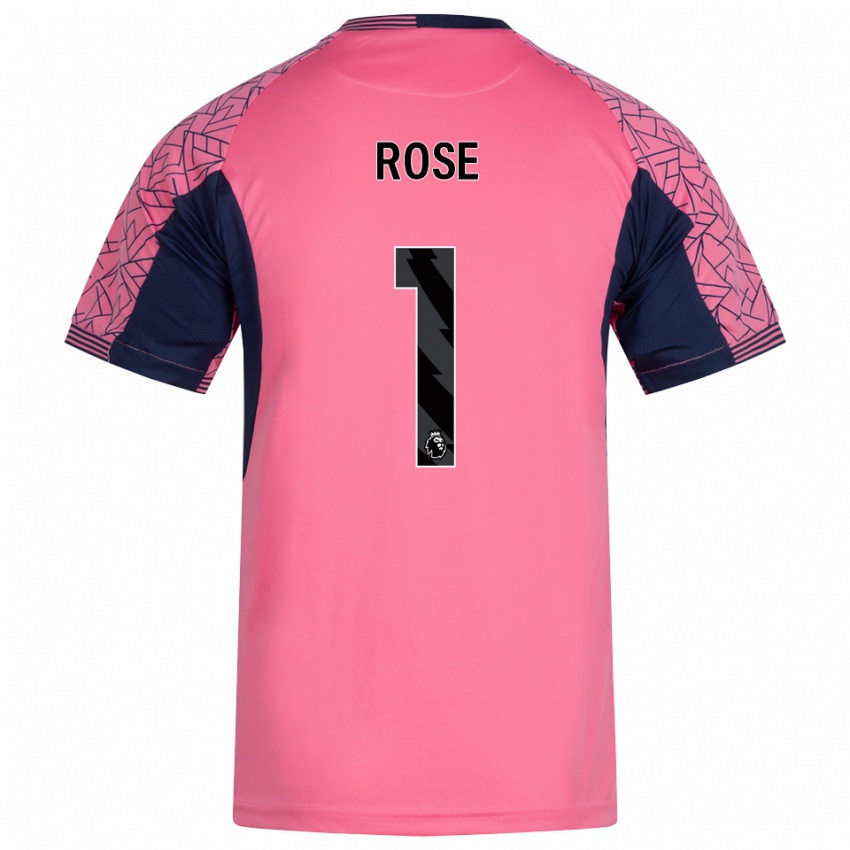 ילדים Reggie Rose #1 ורוד שחור חולצת שוער 2025/26 חולצה קצרה