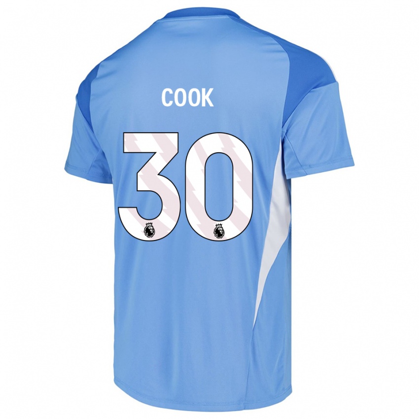 ילדים Robbie Cook #30 כחול שמיים לבן חולצת שוער 2025/26 חולצה קצרה