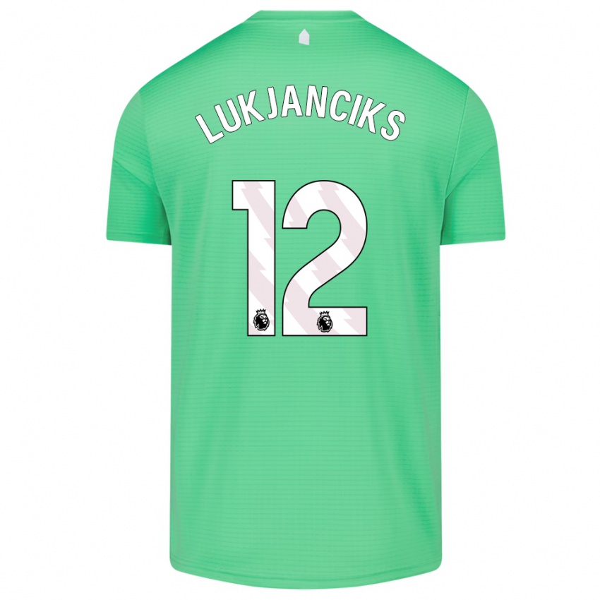 ילדים Douglass Lukjanciks #12 ירוק בינוני חולצת שוער 2025/26 חולצה קצרה