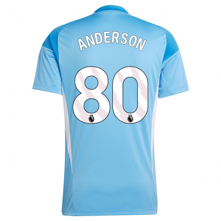 ילדים וויל אנדרסון #80 כחול לבן חולצת שוער 2025/26 חולצה קצרה