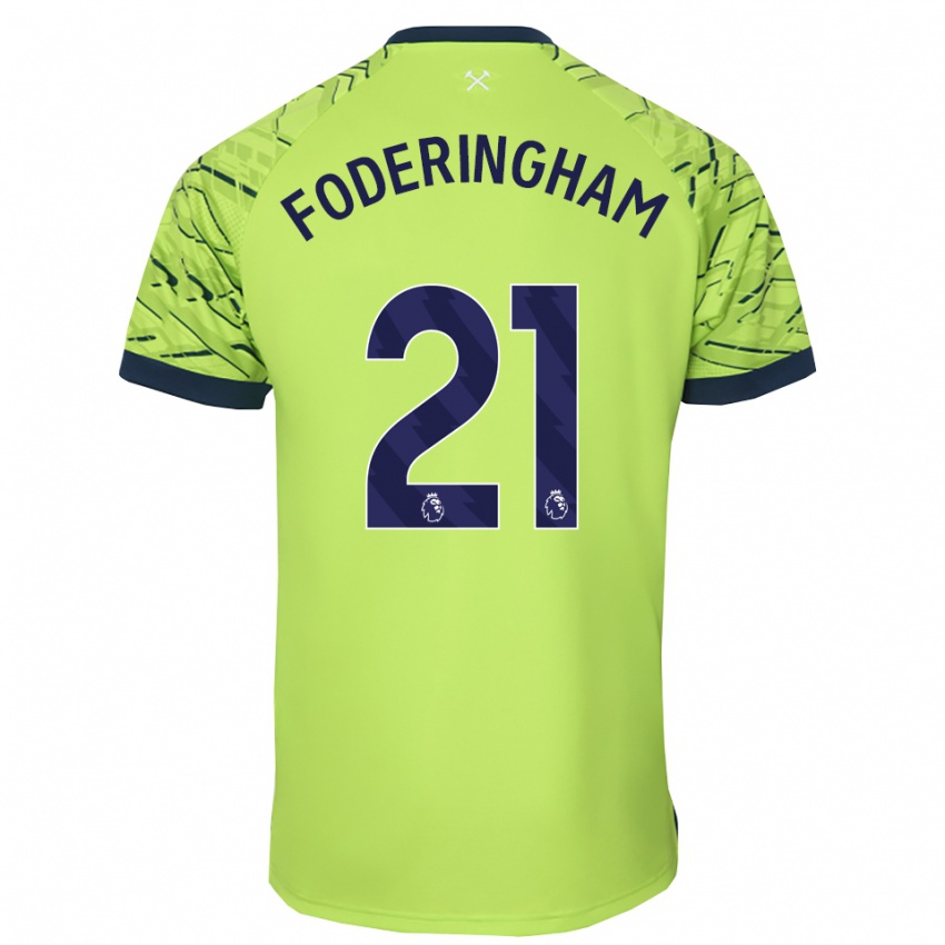 ילדים וס פודרינגהאם #21 ירוק פלורסנט חולצת שוער 2025/26 חולצה קצרה