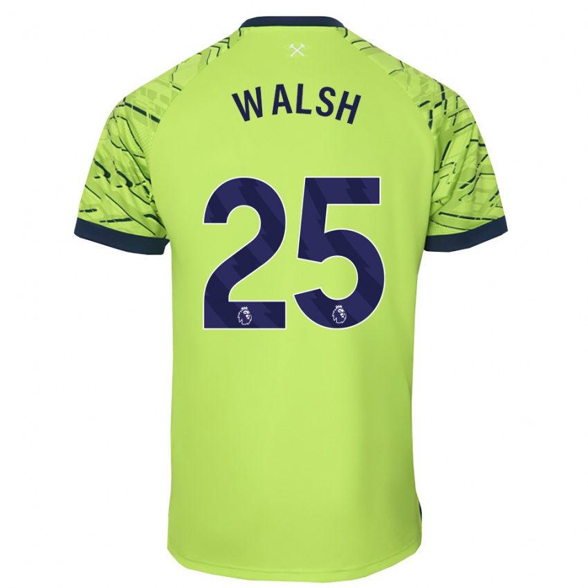 ילדים מייגן וולש #25 ירוק פלורסנט חולצת שוער 2025/26 חולצה קצרה