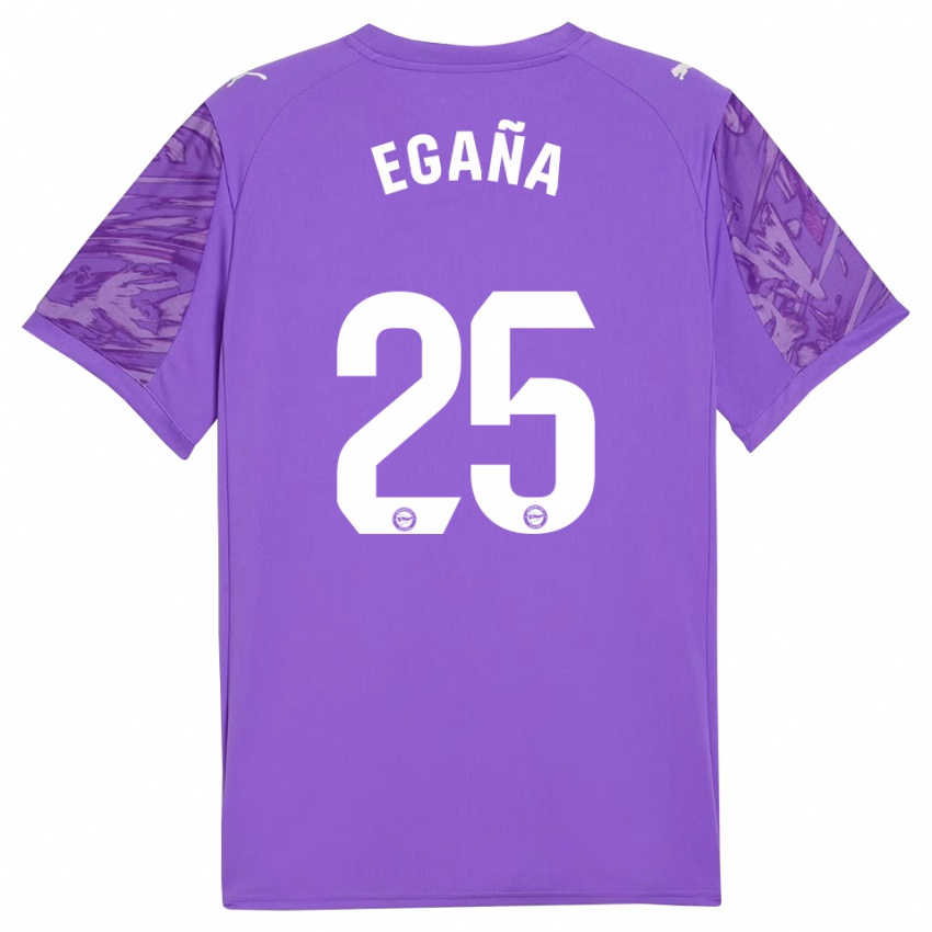 ילדים Eider Egaña #25 סגול לבן חולצת שוער 2025/26 חולצה קצרה