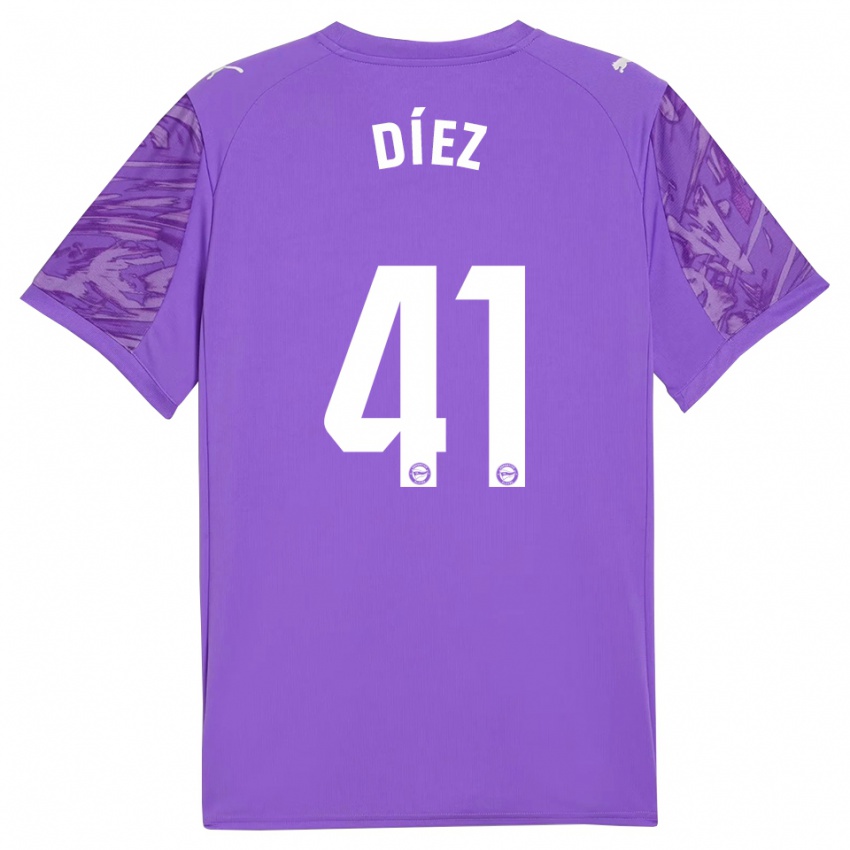 ילדים ויקטור דיאס מיגל #41 סגול לבן חולצת שוער 2025/26 חולצה קצרה