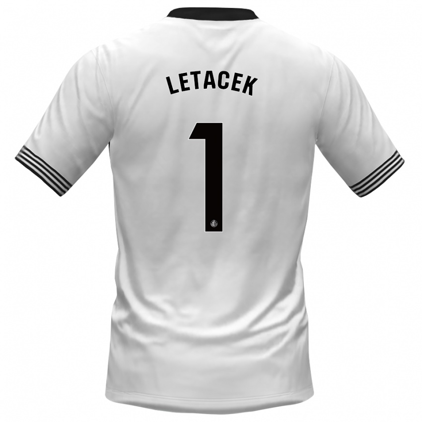 ילדים Jiri Letacek #1 לבן שחור חולצת שוער 2025/26 חולצה קצרה