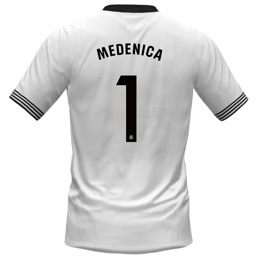 ילדים דיורג׳יה מדניקה #1 לבן שחור חולצת שוער 2025/26 חולצה קצרה