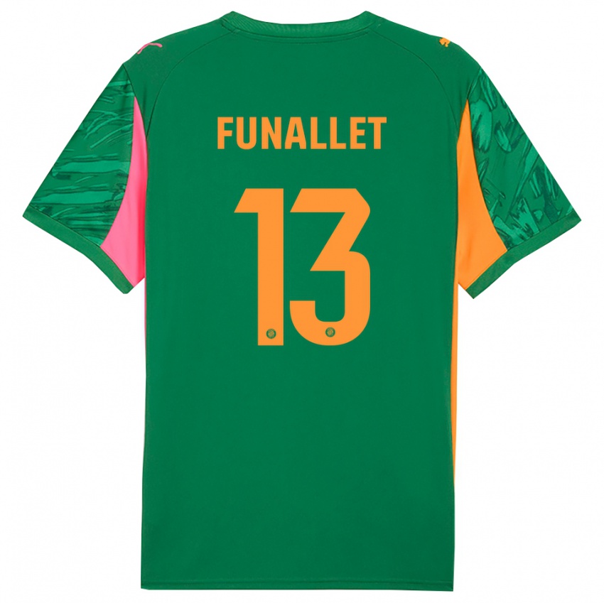 ילדים Pau Funallet #13 ירוק כתום חולצת שוער 2025/26 חולצה קצרה