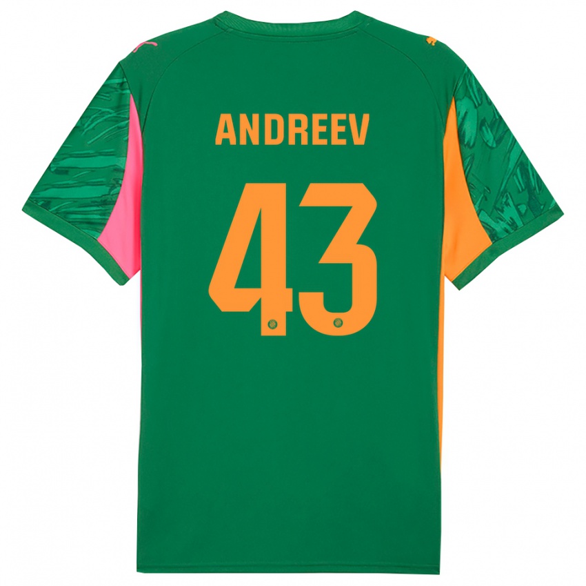 ילדים אלכסנדר אנדרייב #43 ירוק כתום חולצת שוער 2025/26 חולצה קצרה