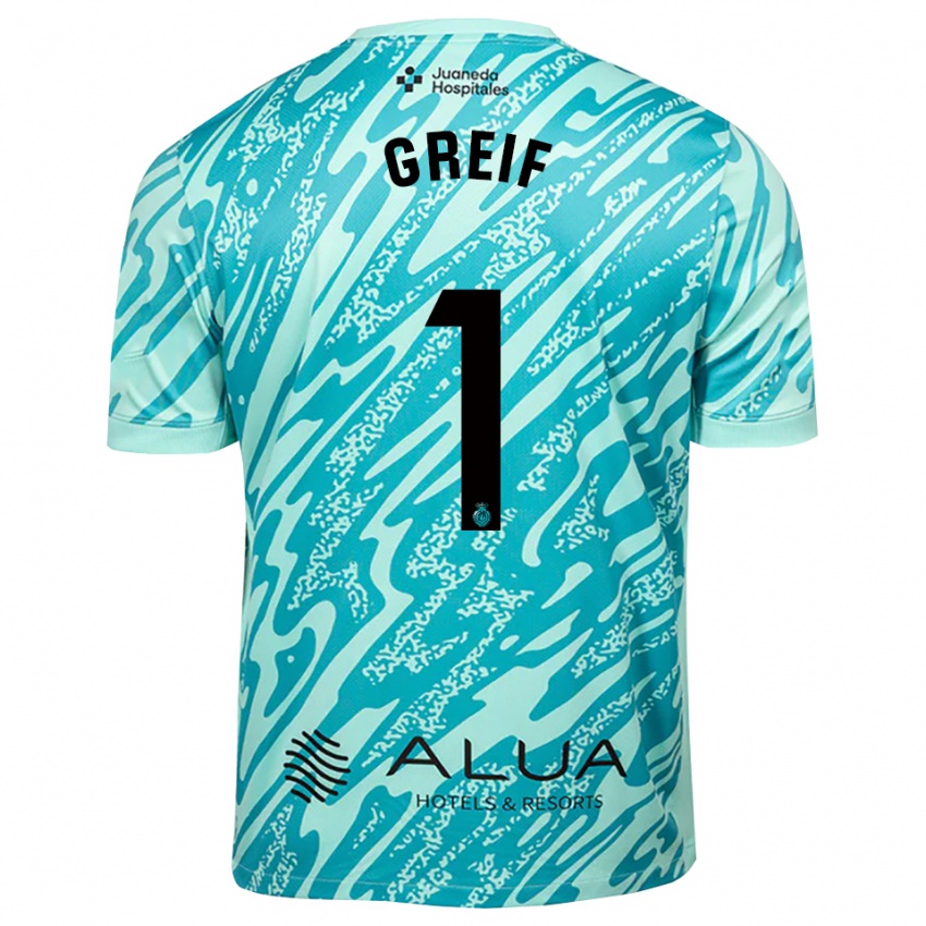 ילדים דומיניק גרייף #1 ציאן שחור חולצת שוער 2025/26 חולצה קצרה