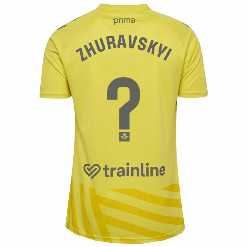 ילדים Yan Zhuravskyi #0 צהוב אפור חולצת שוער 2025/26 חולצה קצרה