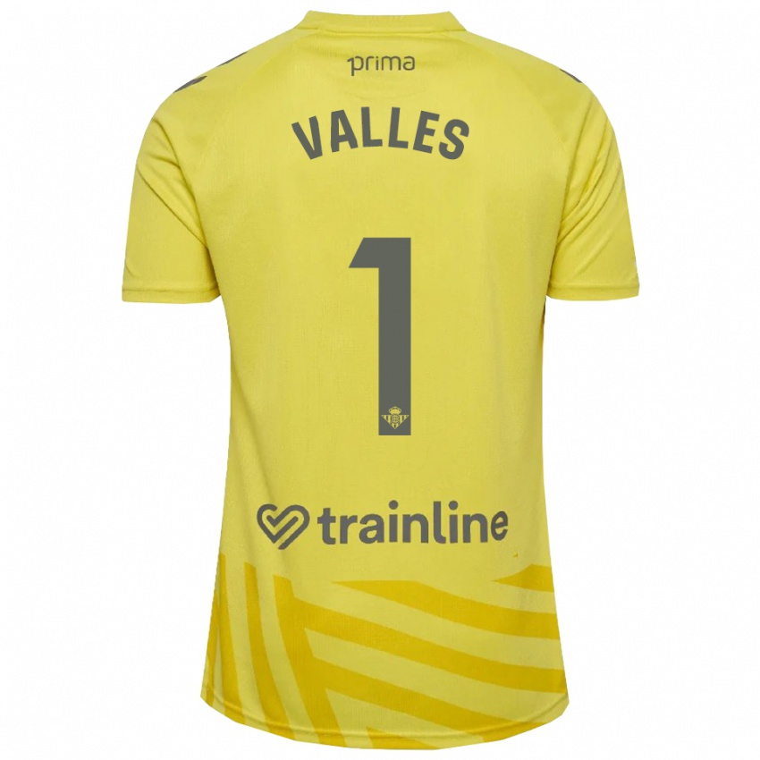 ילדים אלבארו ואייס #1 צהוב אפור חולצת שוער 2025/26 חולצה קצרה