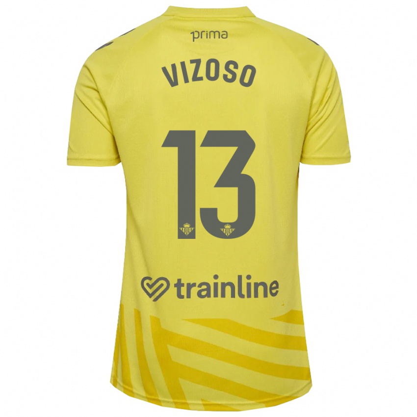 ילדים פאולה ויזוסו פרייטו #13 צהוב אפור חולצת שוער 2025/26 חולצה קצרה