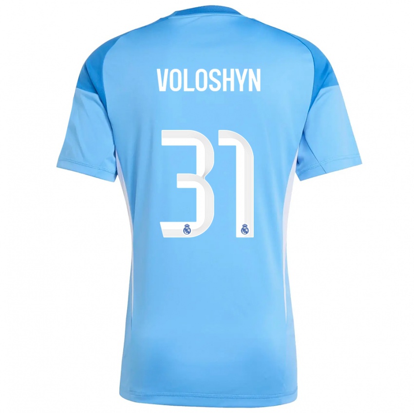 ילדים Ilya Voloshyn #31 כחול שמיים לבן חולצת שוער 2025/26 חולצה קצרה