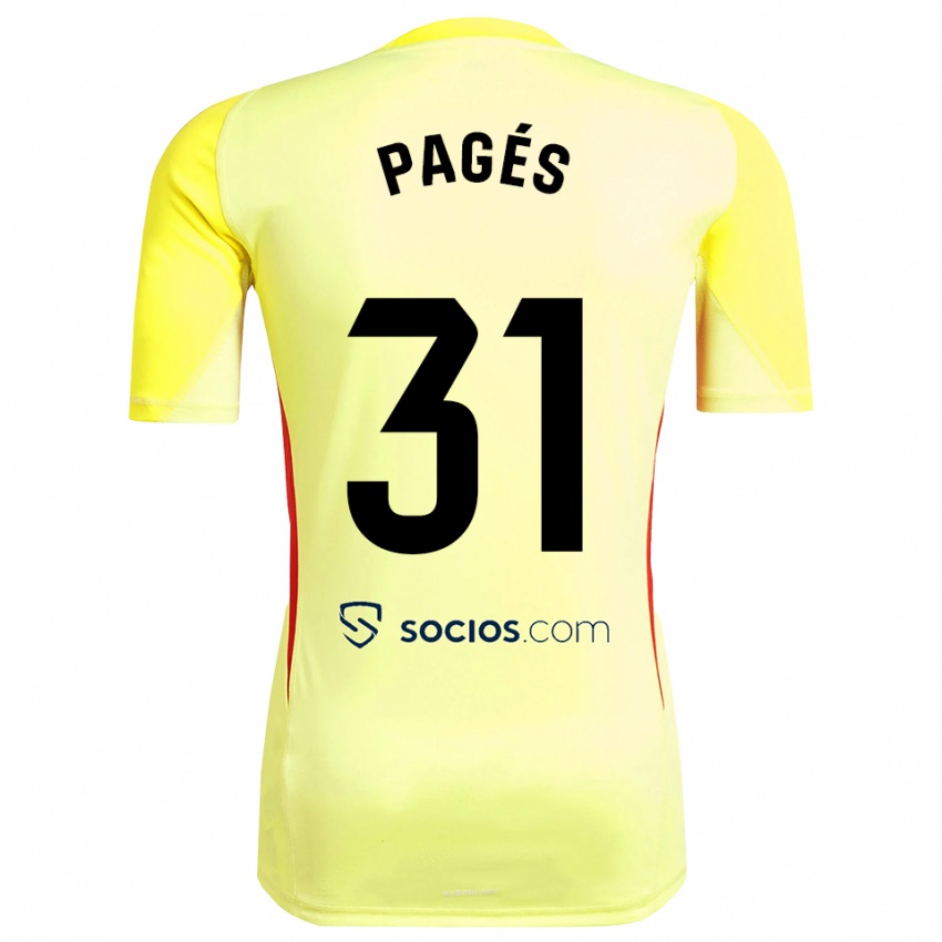 ילדים Lukas Pagés #31 צהוב אדום שחור חולצת שוער 2025/26 חולצה קצרה