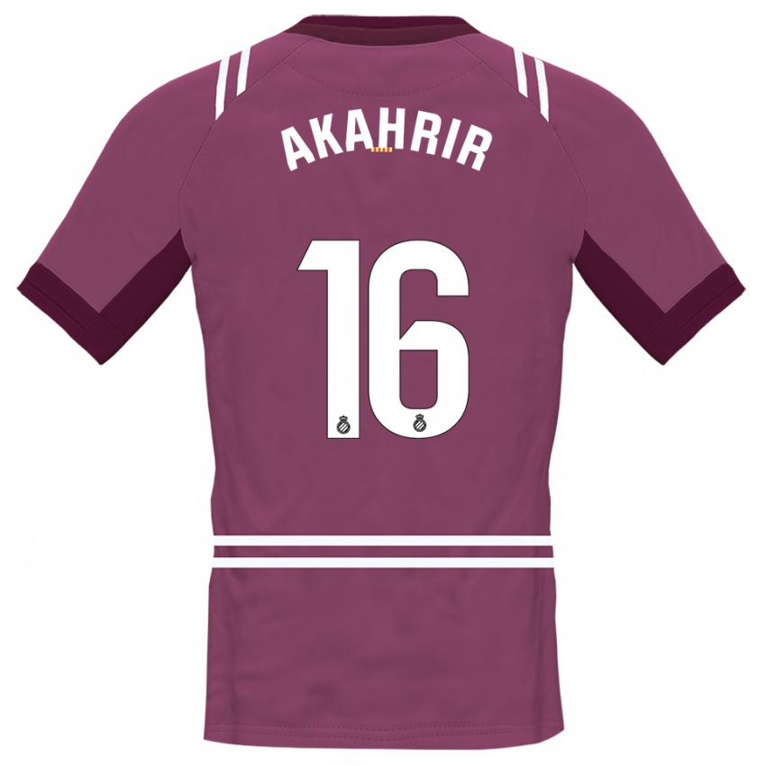 ילדים Mohamed Akahrir #16 בורדו לבן חולצת שוער 2025/26 חולצה קצרה