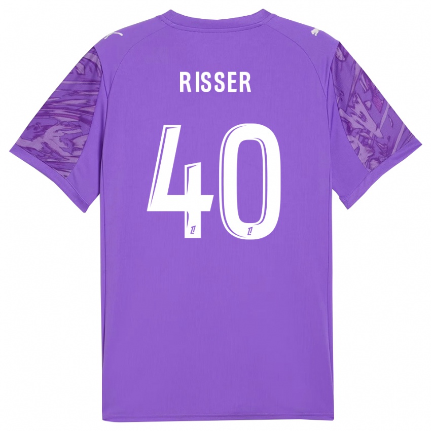 ילדים רובין ריסר #40 לבנדר לבן חולצת שוער 2025/26 חולצה קצרה