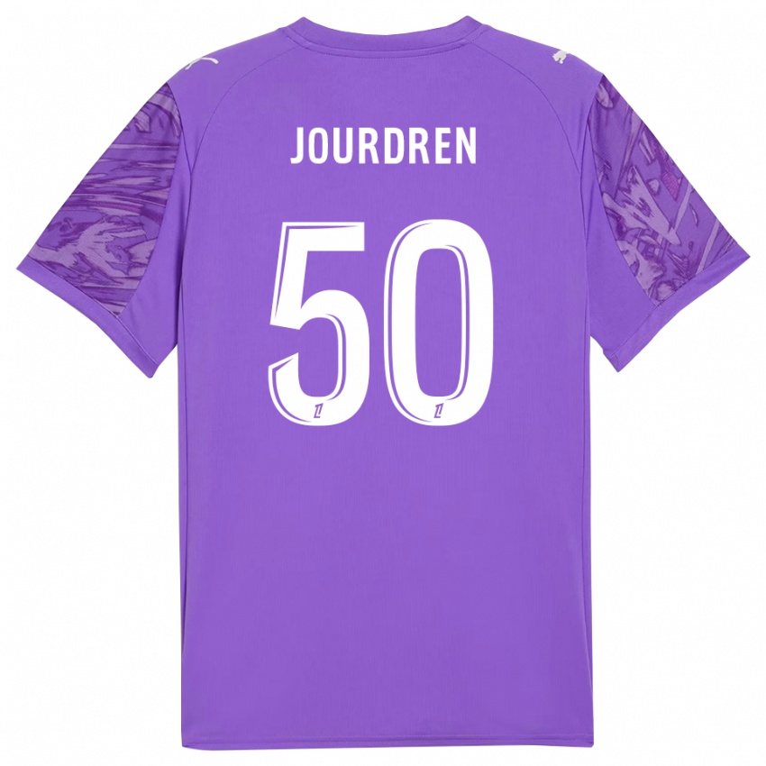 ילדים Ilan Jourdren #50 לבנדר לבן חולצת שוער 2025/26 חולצה קצרה