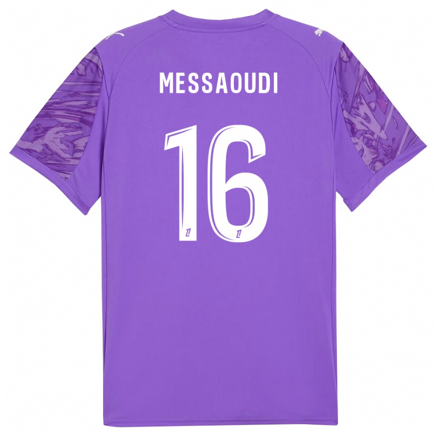 ילדים Fedwan Messaoudi #16 לבנדר לבן חולצת שוער 2025/26 חולצה קצרה