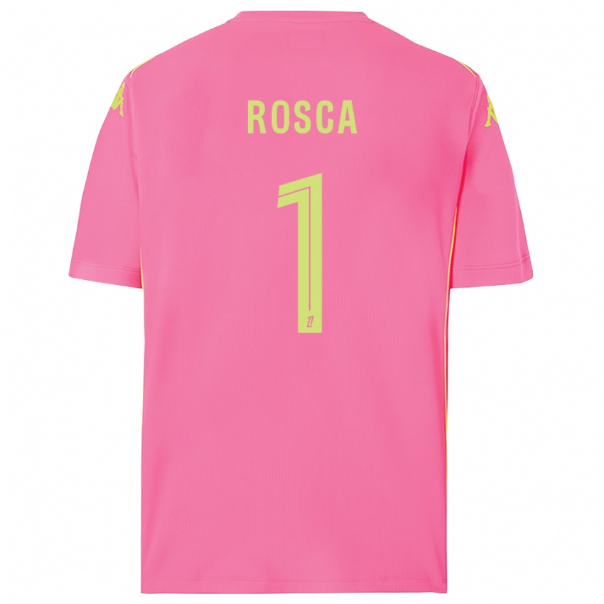 ילדים Daniel Rosca #1 ורוד לוהט חולצת שוער 2025/26 חולצה קצרה