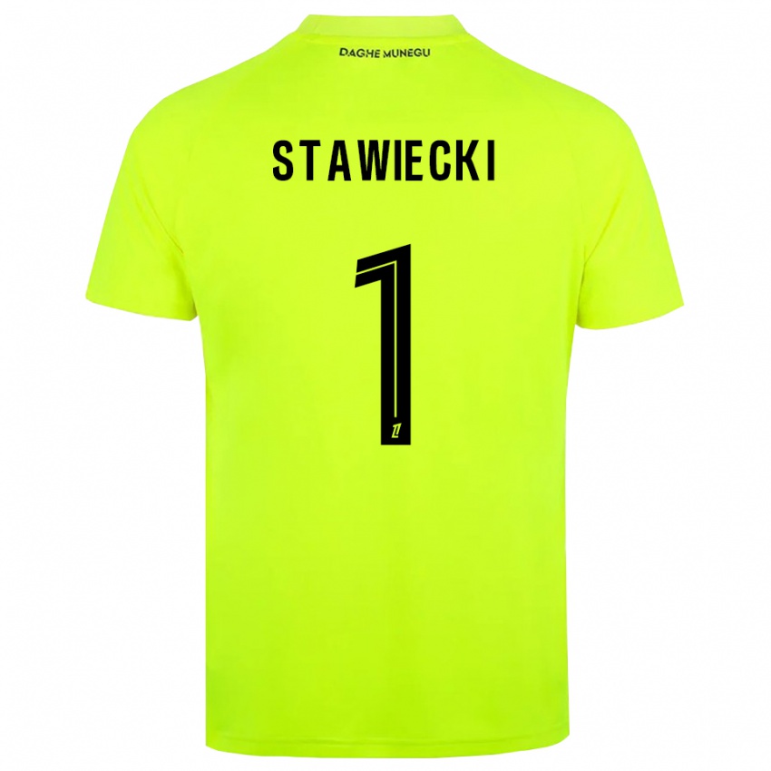 ילדים ג׳ולס סטבייצקי #1 ירוק פלורסנט שחור חולצת שוער 2025/26 חולצה קצרה