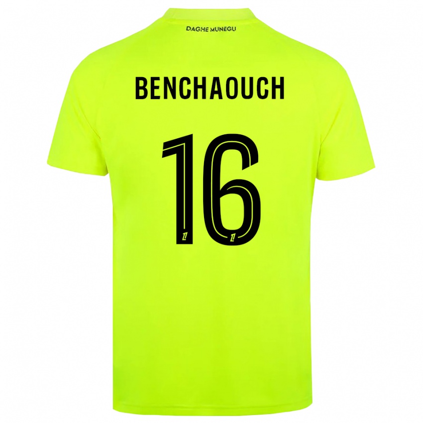 ילדים Yanis Benchaouch #16 ירוק פלורסנט שחור חולצת שוער 2025/26 חולצה קצרה