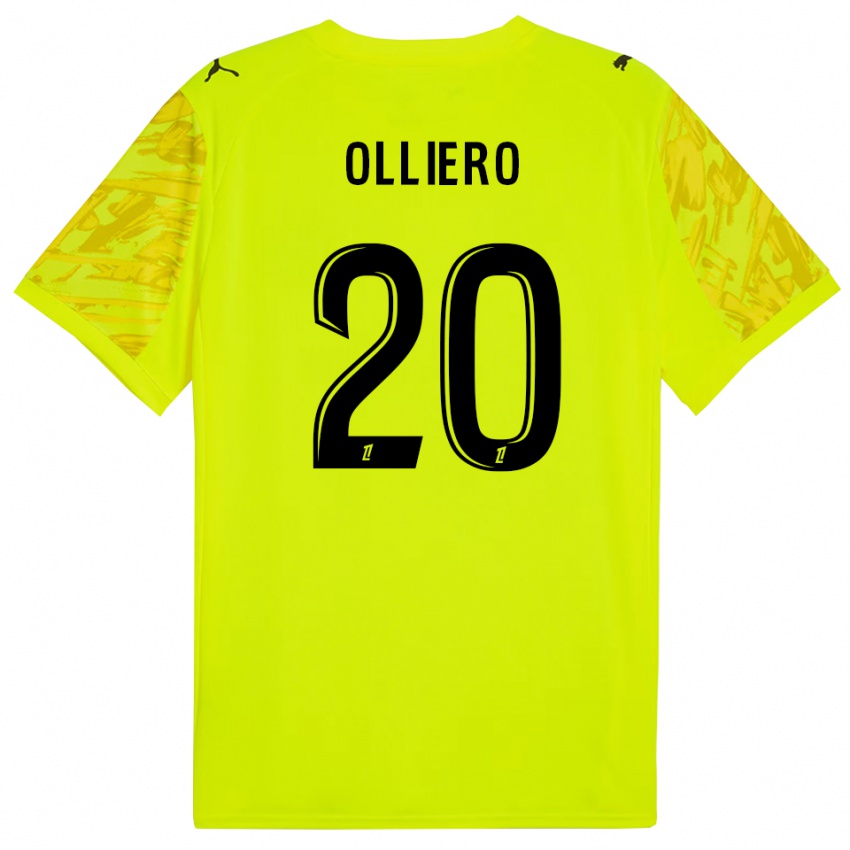 ילדים אלכסנדר אולירו #20 ירוק פלורסנט צהוב חולצת שוער 2025/26 חולצה קצרה