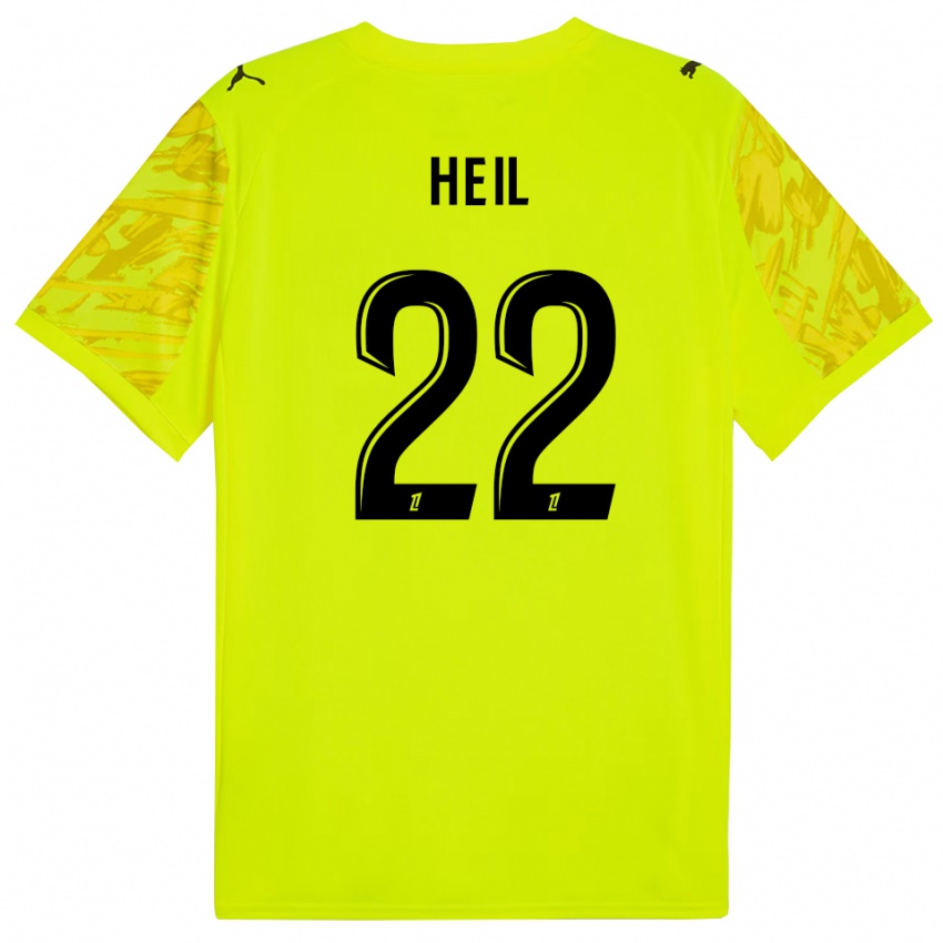 ילדים מאנון הייל #22 ירוק פלורסנט צהוב חולצת שוער 2025/26 חולצה קצרה