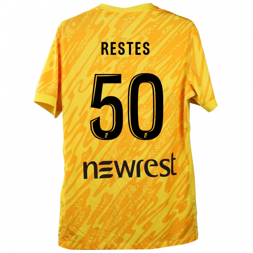 ילדים גיום נשאר #50 צהוב שחור חולצת שוער 2025/26 חולצה קצרה